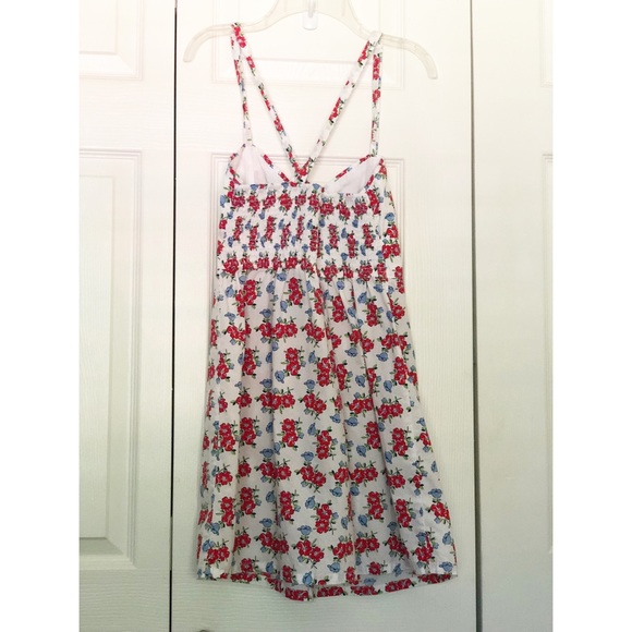 Hollister White Summer Dress with Red & Blue Floral Print - Picture 3 of 5